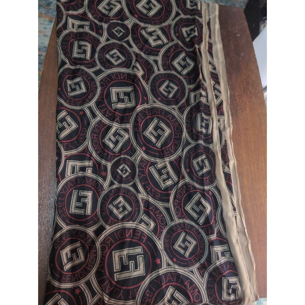 Fendi Vintage Silk Scarf Roma Italy 1925 Logo Print – Made in Italy